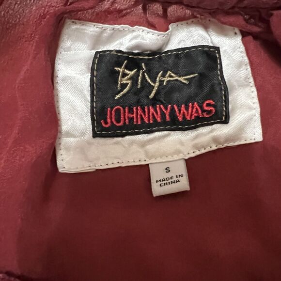 Johnny Was NEW Peyton Silk Blouse Long Slv Embroidered Sz S Tasseled Oversized - Picture 9 of 9